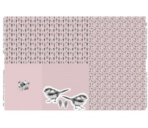 Jersey - Panel Vögelchen Spatz altrosa